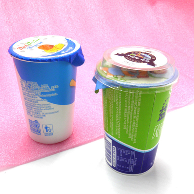 produto comestível de revestimento do copo do iogurte do papel do PE frio da bebida 180ml com tampa da folha