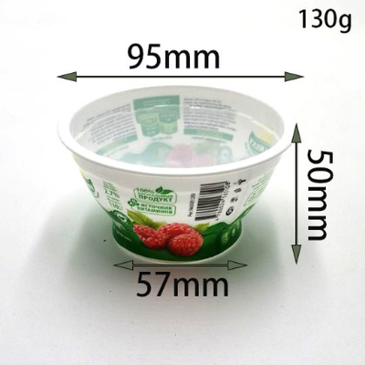 Copo plástico personalizado 4oz plástico da bebida de leite do iogurte dos copos do produto comestível com a tampa da folha de alumínio