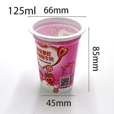o plástico plástico amigável dos copos do eco encolhe o copo do iogurte do recipiente do gelado 125ml