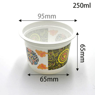 o selo do copo de 280ml pp com tampa da folha pode empacotar a bebida e o iogurte tem branco e transparente