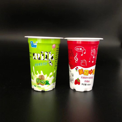 copos congelados do iogurte do iogurte do produto comestível 180ml copos plásticos com as tampas da folha de alumínio