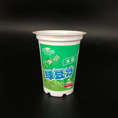 iogurte imprimindo feito sob encomenda dos copos plásticos descartáveis brancos do gelado das crianças 350ml