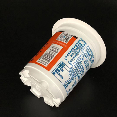 Tampa Precut plástica imprimindo feita sob encomenda do copo 10oz 320ml do iogurte da bebida fria