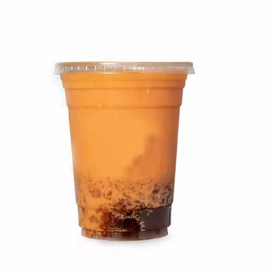 copos de 90mm Dia Clear Milk Tea Plastic com as tampas 20oz 16oz 15oz Nontoxic