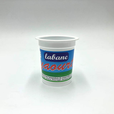 Copo de iogurte de plástico de 125 ml com tampa de papel e tampa de plástico
