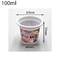 copo plástico do iogurte dos copos plásticos do produto comestível 100ml com os copos plásticos da sobremesa das tampas