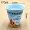 copos plásticos descartáveis do iogurte do copo 170ml com os copos congelados tampas do iogurte