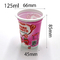 o plástico plástico amigável dos copos do eco encolhe o copo do iogurte do recipiente do gelado 125ml