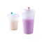 Copos plásticos geados claros descartáveis 360ml Dampproof 1000ml do chá do leite