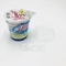O recipiente ajustou o copo plástico do iogurte 125g com etiqueta feita sob encomenda do psiquiatra