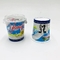 O recipiente ajustou o copo plástico do iogurte 125g com etiqueta feita sob encomenda do psiquiatra
